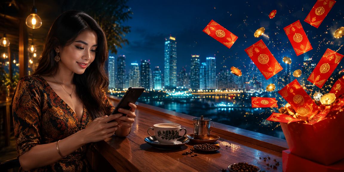 Ikon amplop merah dengan bonus promosi di jupe66 untuk pengguna dari Indonesia